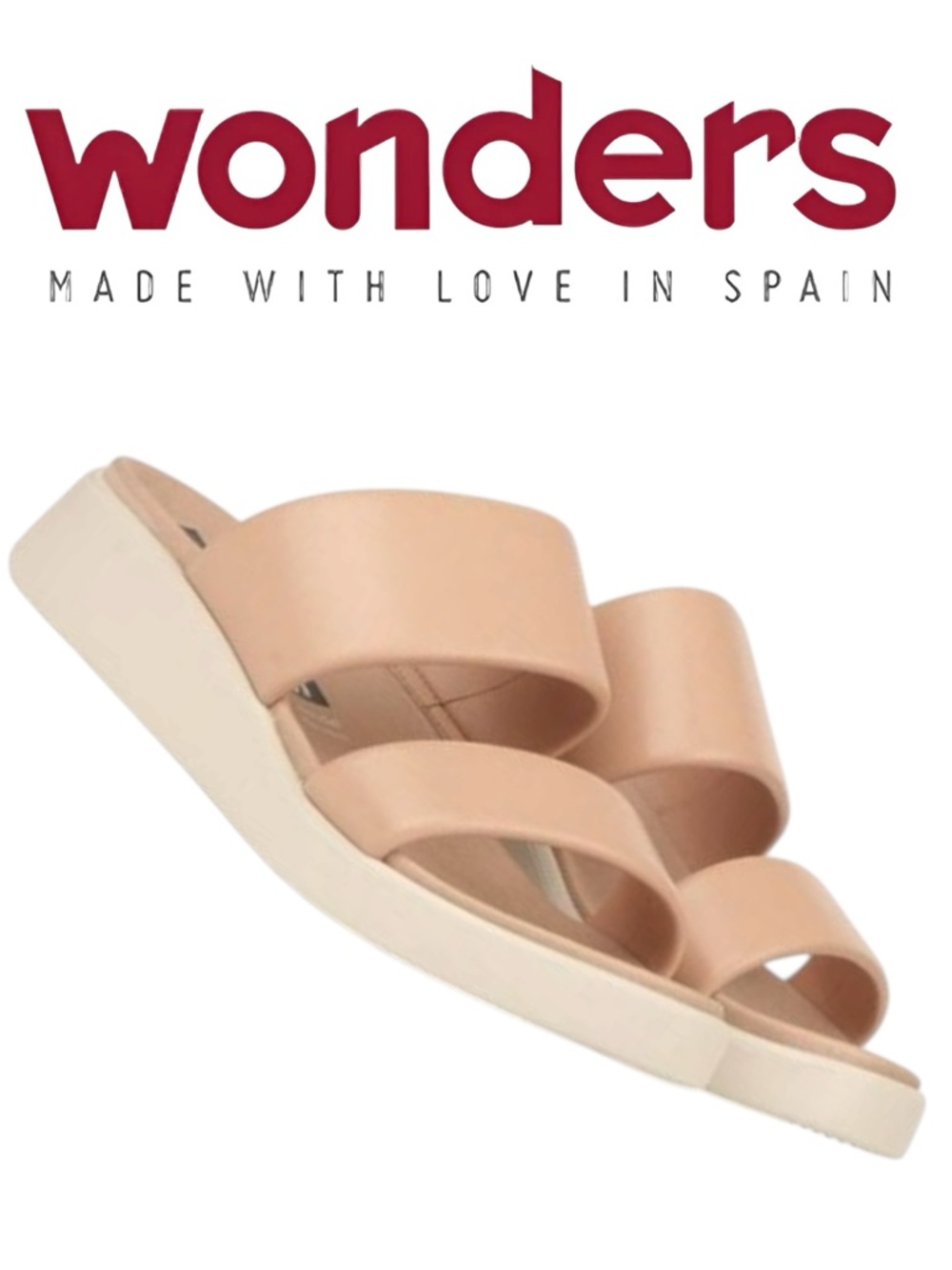 Wonders Pink/Nude Memory Gel Two Strap Slides (EU40/US9-9.5)